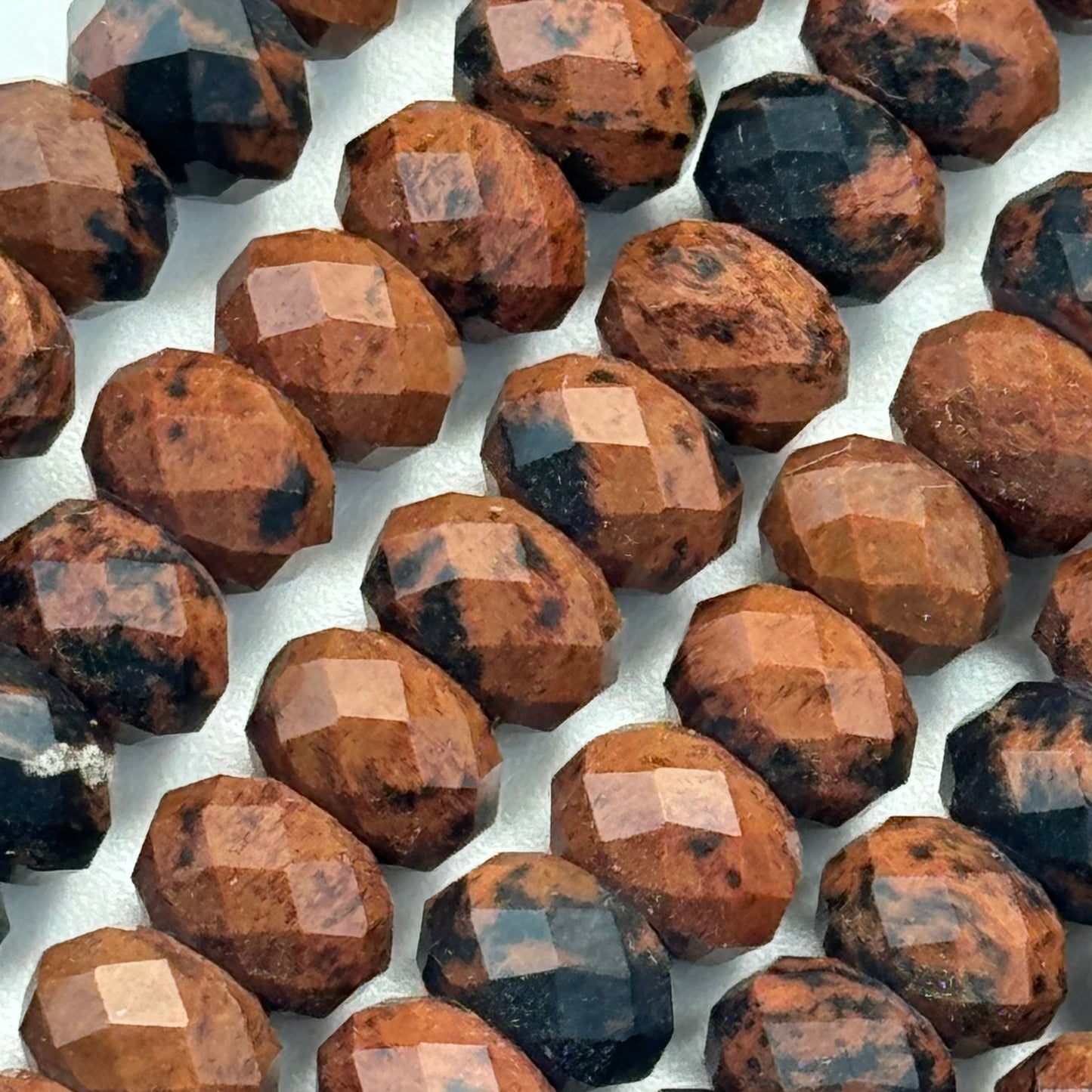 Mohagany Obsidian Faceted Rondelle Beads image 2