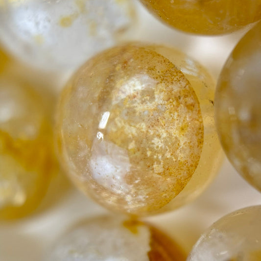 Golden Healer Quartz Polished Round Beads