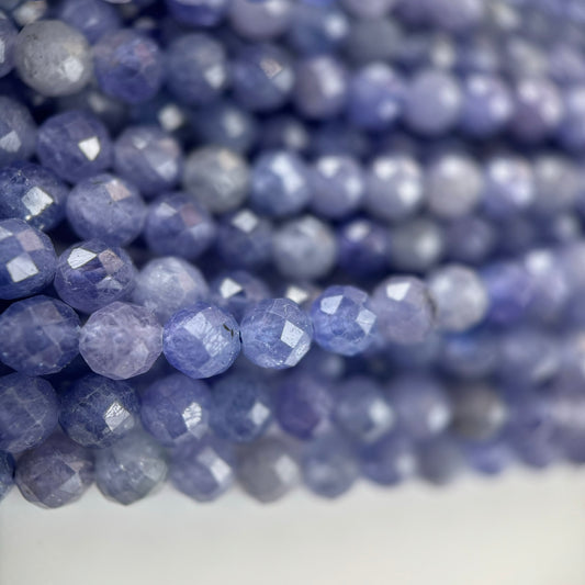 Tanzanite Faceted Round Beads - (AA Quality)