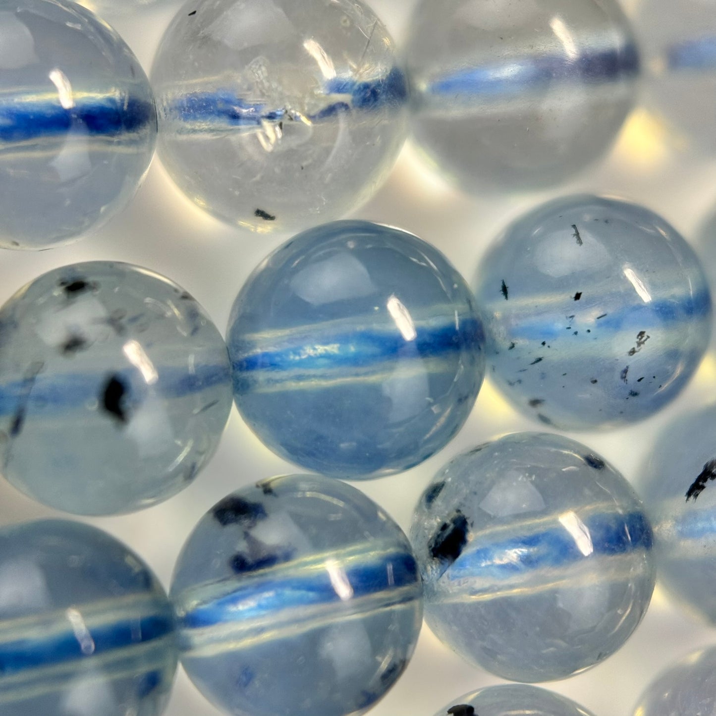 Aquamarine Polished Round Gemstone Beads (6mm) - AAA Quality image 5