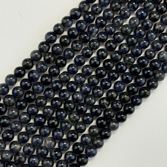 Iolite (Water Sapphire) Polished Round Beads  - 2 image 0