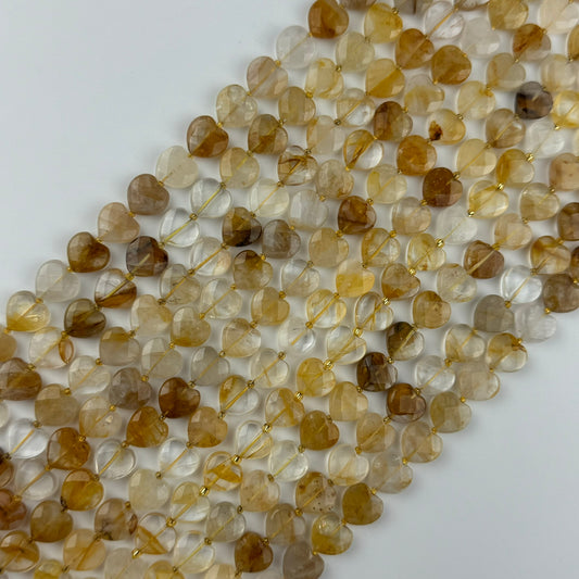 Golden Healer Quartz Faceted Heart 12Ãâ€â€ÂÂ12 mm Beads image 0