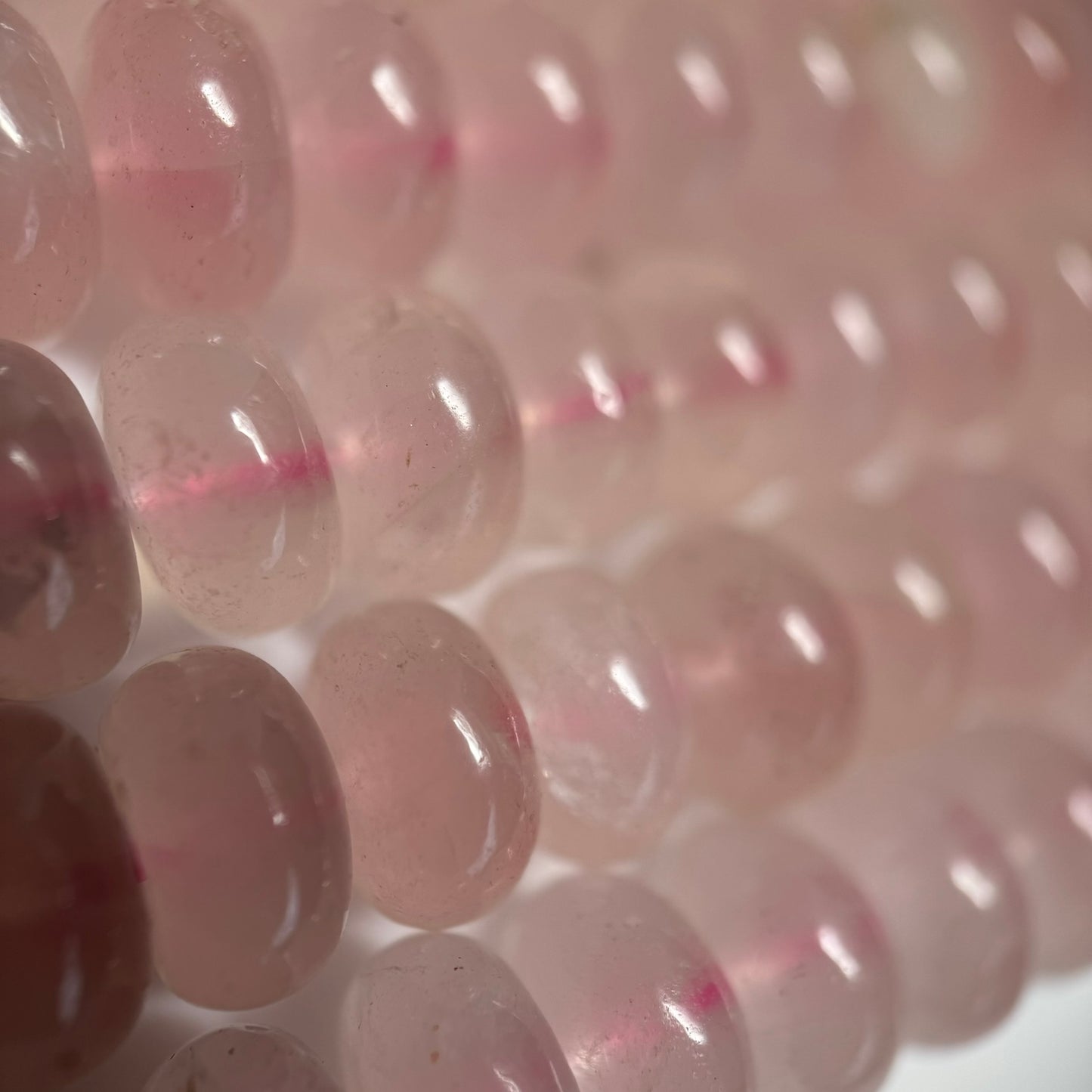 Rose Quartz Rondelle Polished Beads image 6