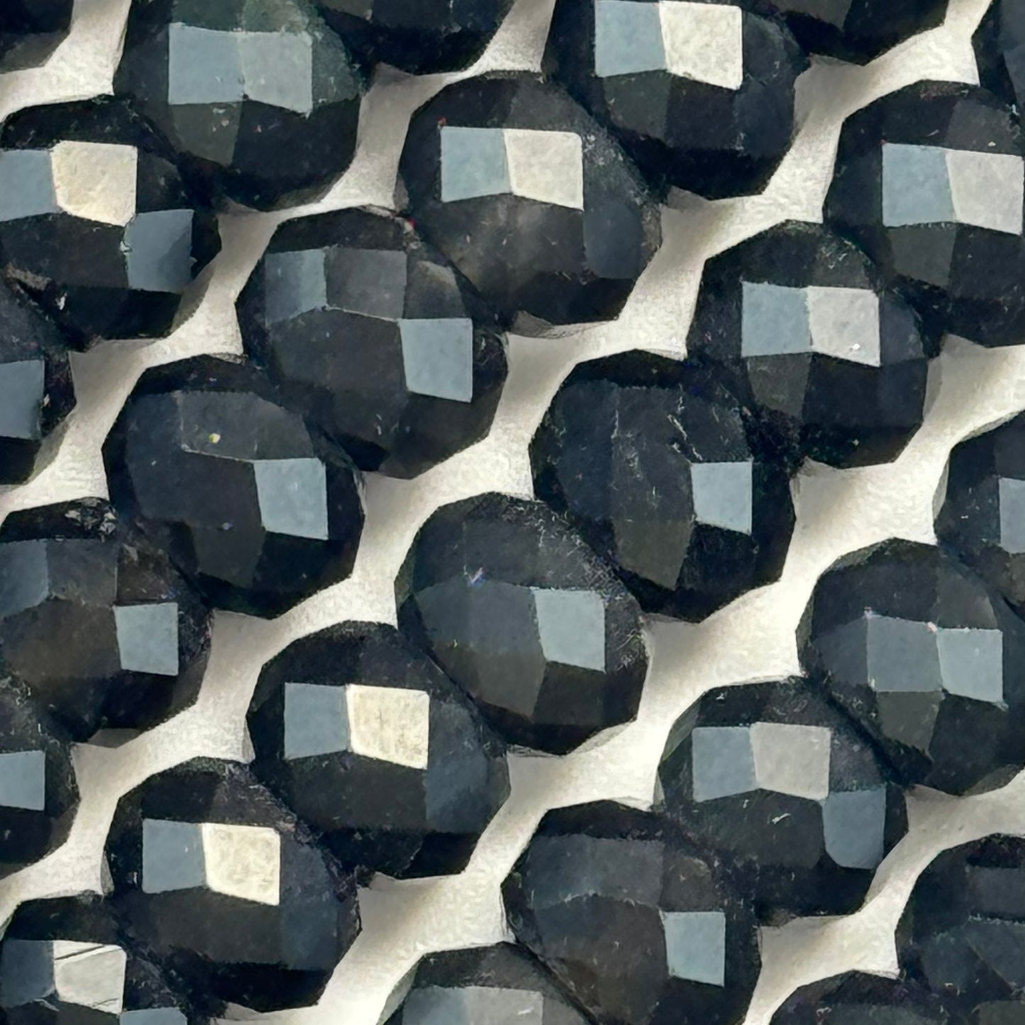 Obsidian Faceted Rondelle Beads image 2