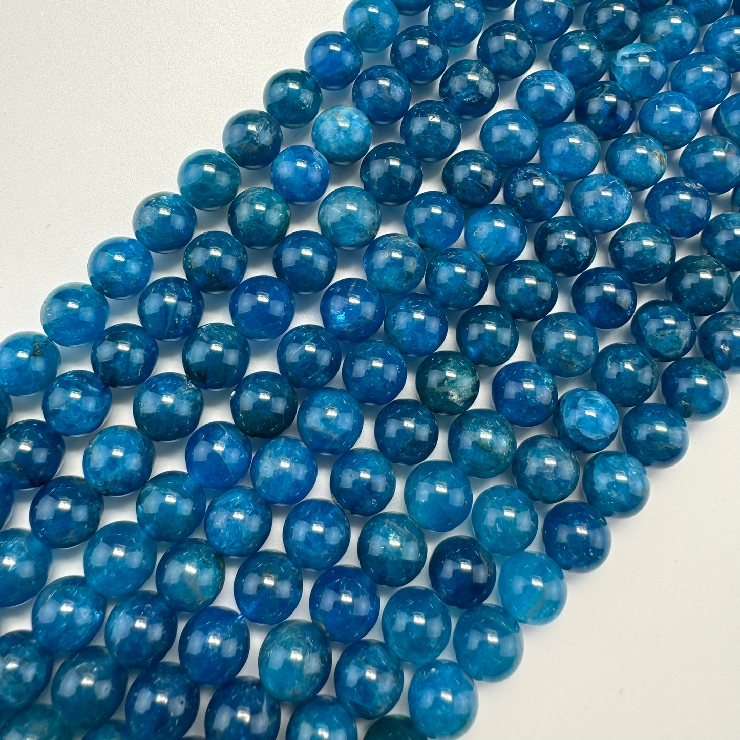 Blue Apatite AAA Polished Round Beads image 0