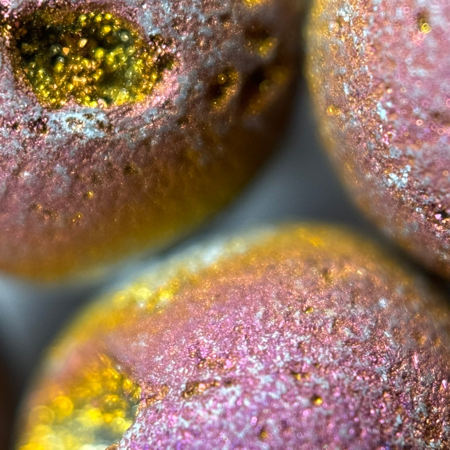 Titanium Plated Flame Druzy Quartz Round Beads image 6