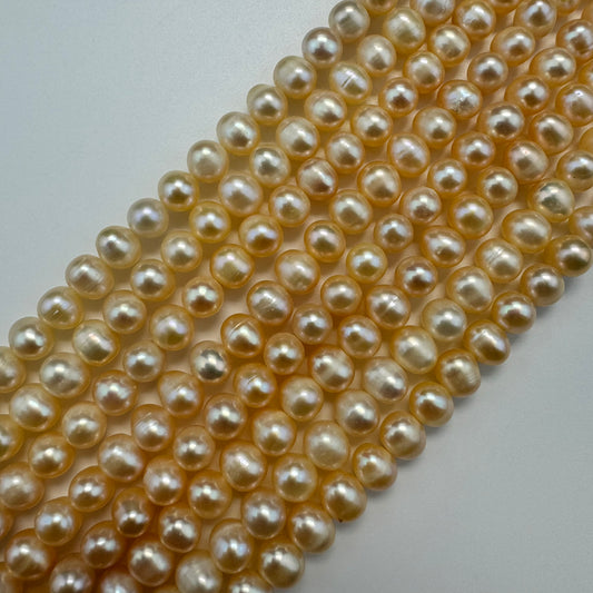 Gray, Peach, Pink & White Freshwater Cultured Pearls