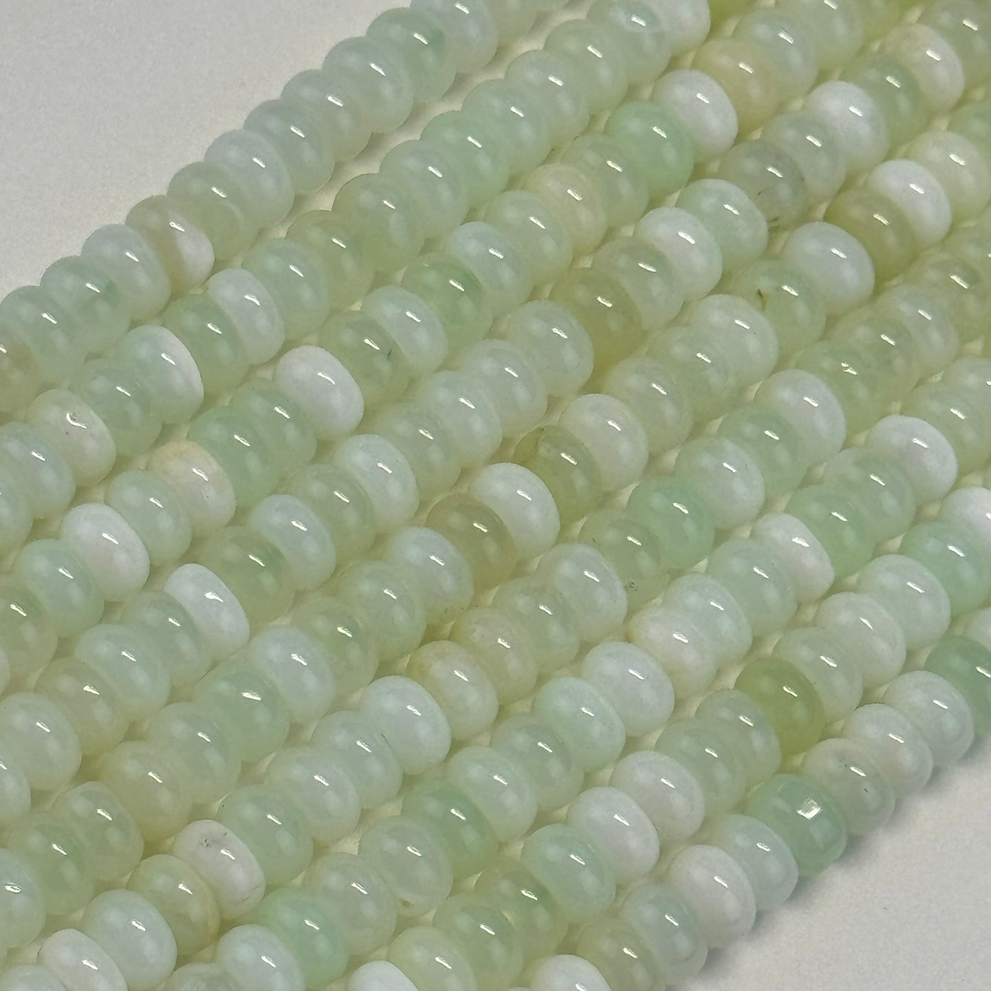 Green Opal Rondelle Polished Beads image 0