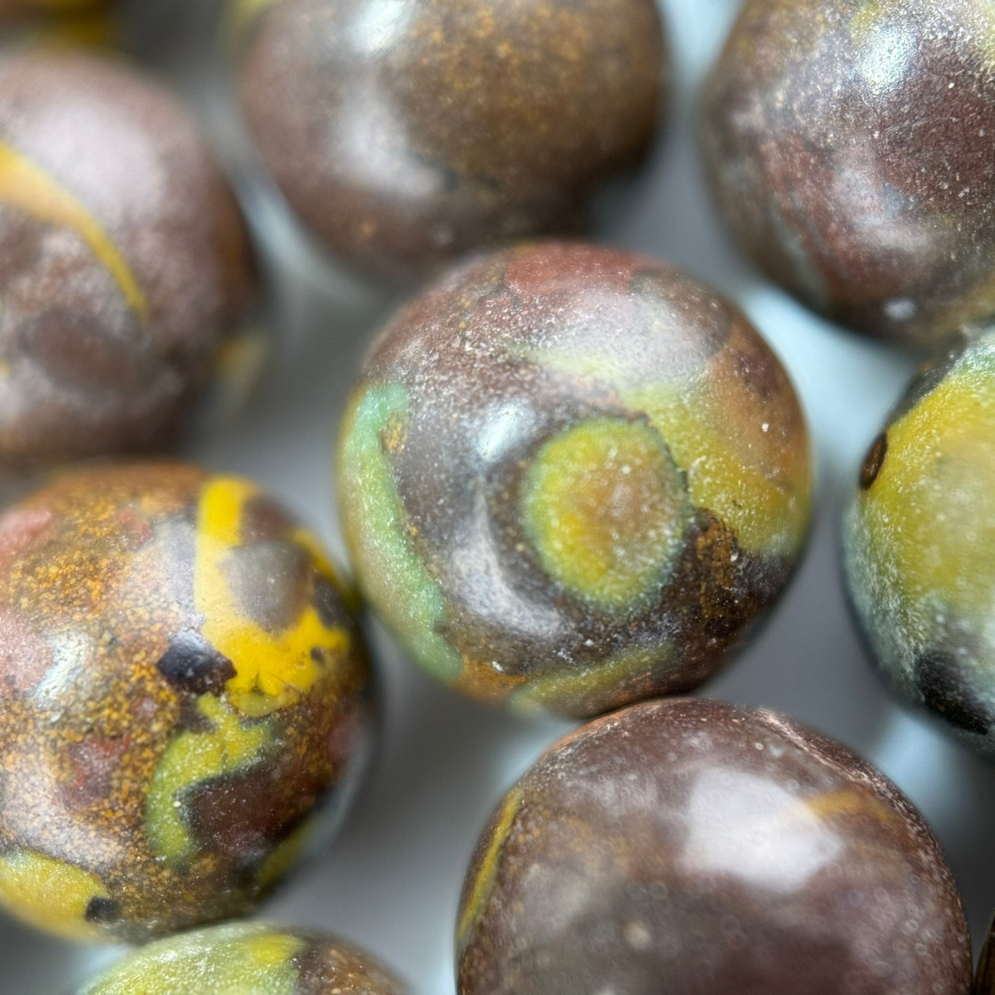 Rainbow Marble Polished Round Beads image 5