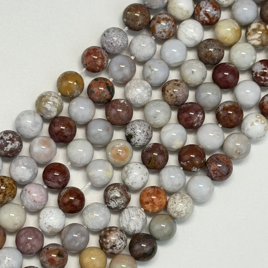 Pink Mexican Ocean Jasper Polished Round Beads image 0