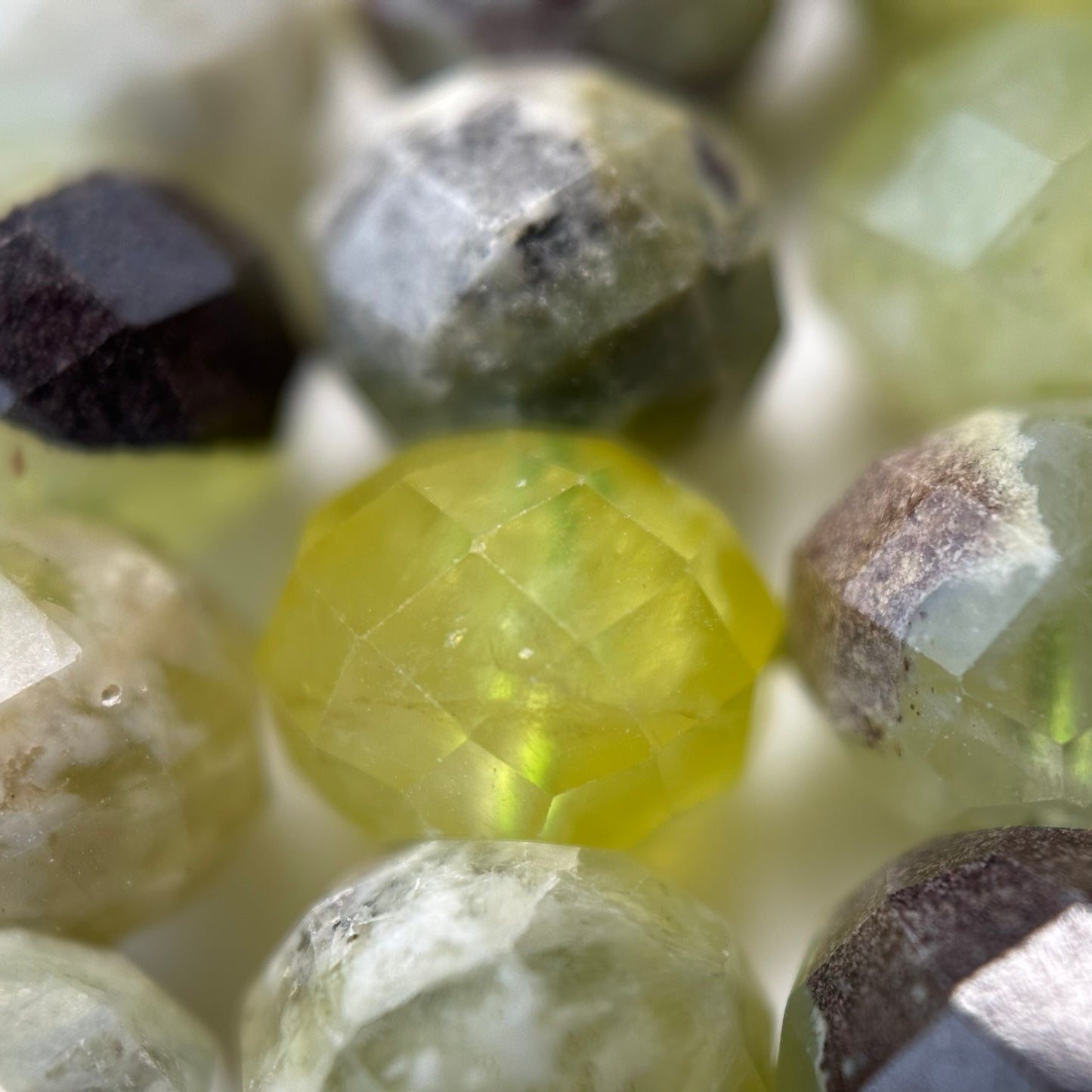 Prehnite Faceted Rondelle Beads (Color B) image 8