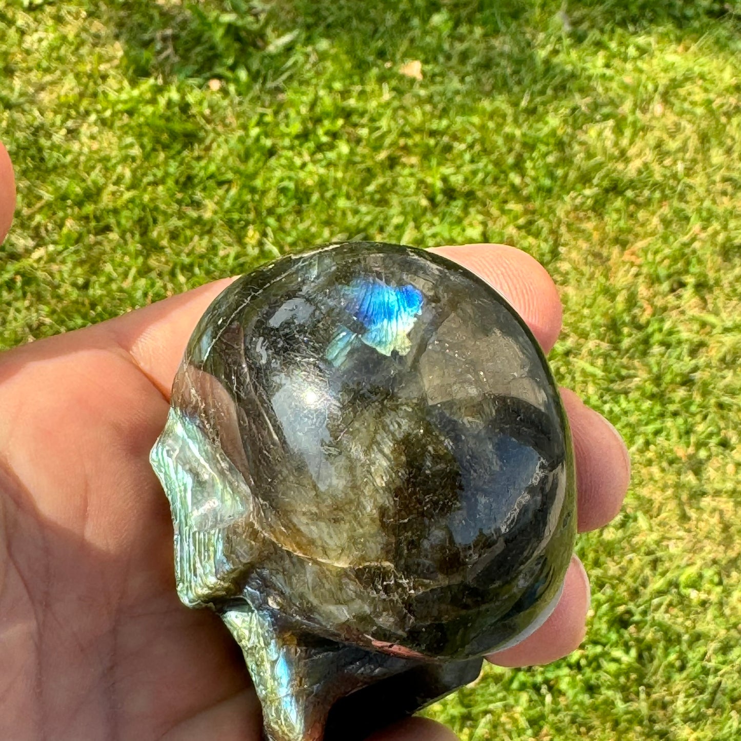 Labradorite Skull Carving (3 x 2.5 inches) image 5
