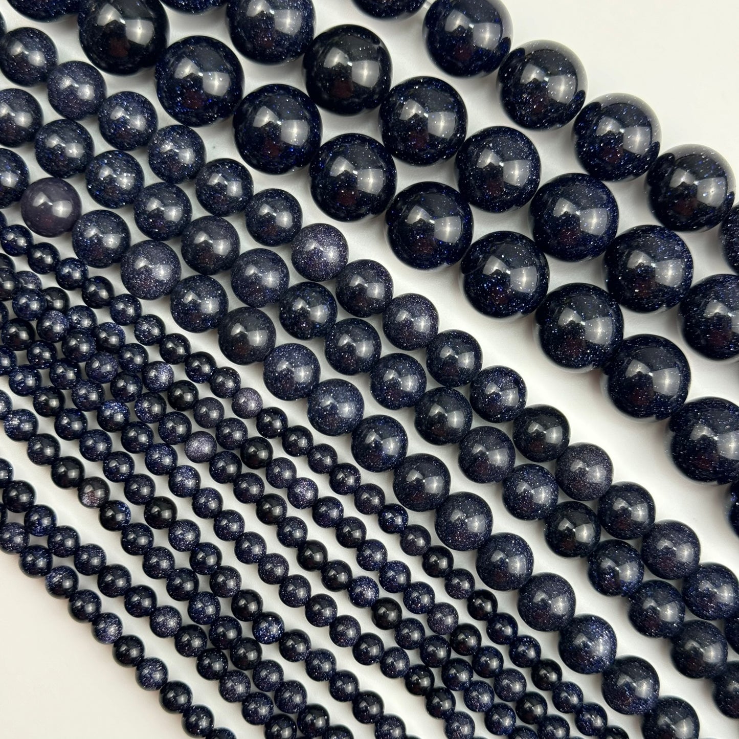 Blue Sandstone Polished Round Beads image 5