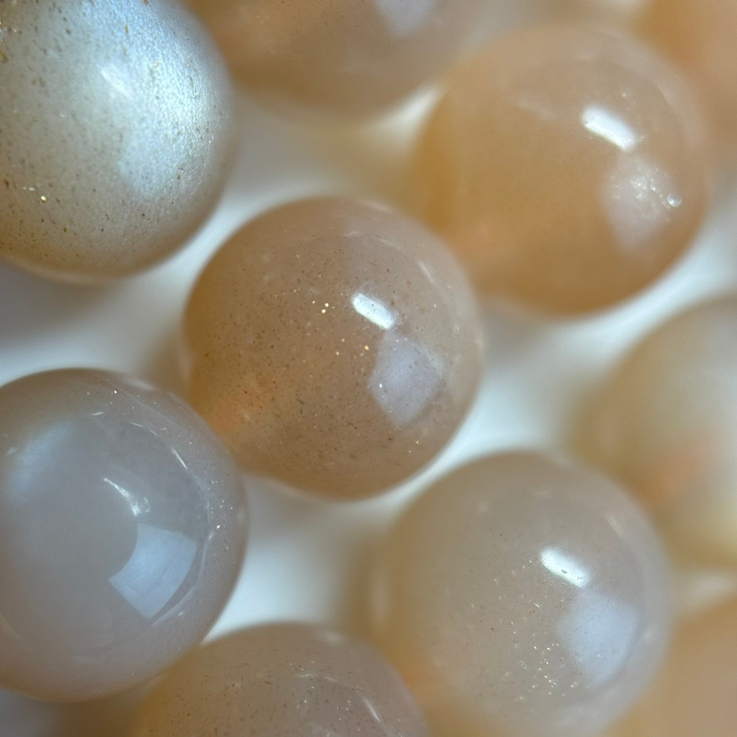 Sunstone & Moonstone Polished Round Beads image 9