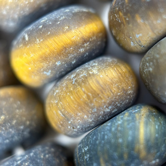 Tiger's Eye Frosted Rondelle Beads (A Quality)