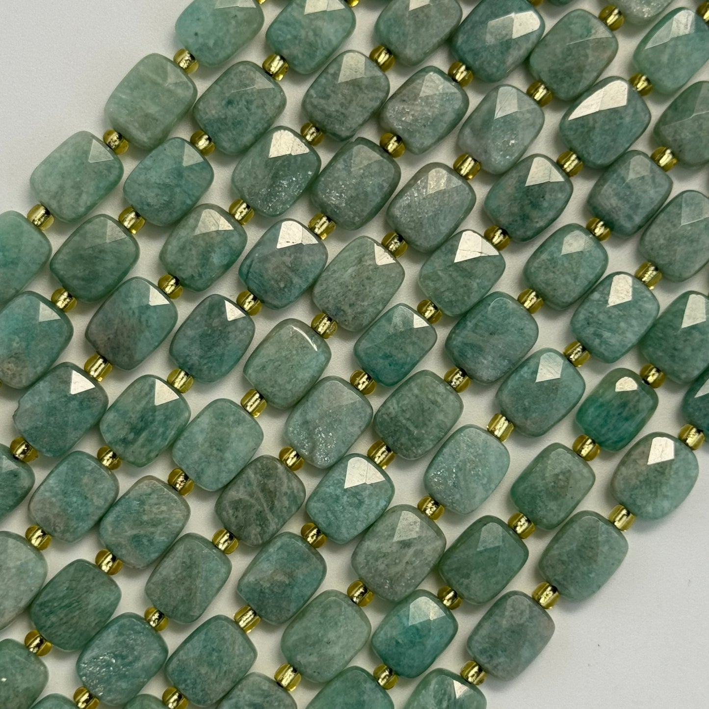 Amazonite AA Quality Rectangular Faceted Cushion Cut Gemstone Beads image 5