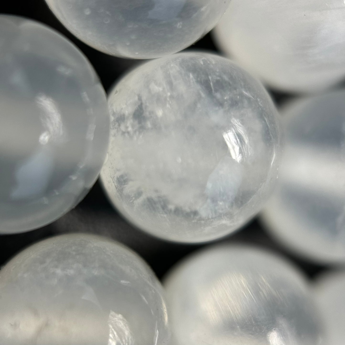 White Calcite Polished Round Beads image 8