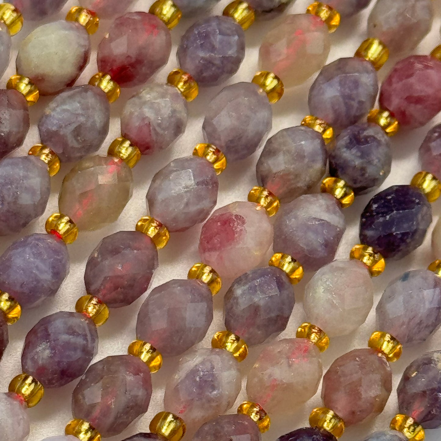 Pink Tourmaline Faceted Barrel 8 Beads image 7