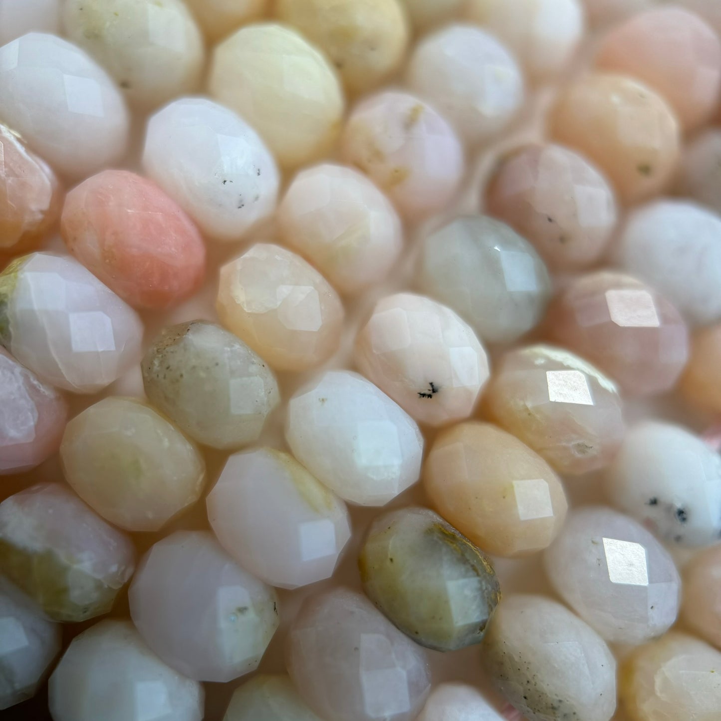 Pink Opal Faceted Rondelle Beads (A Quality) image 6