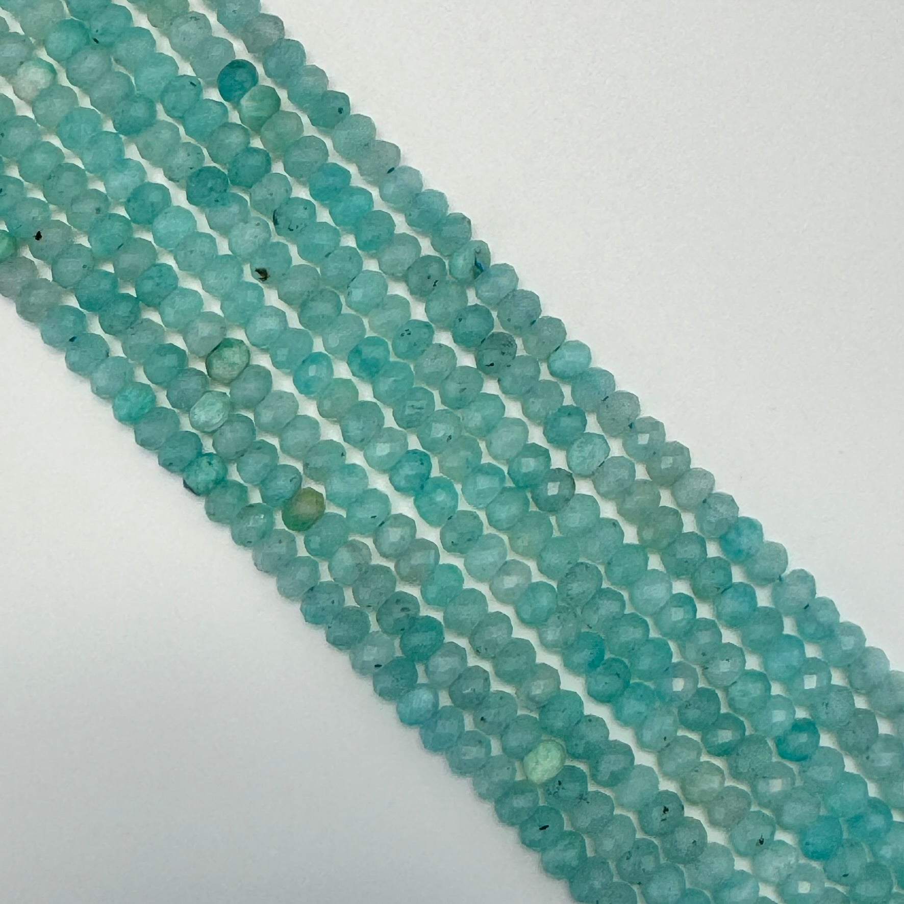 Faceted Aquaprase Rondelle Beads (5x3mm) image 2