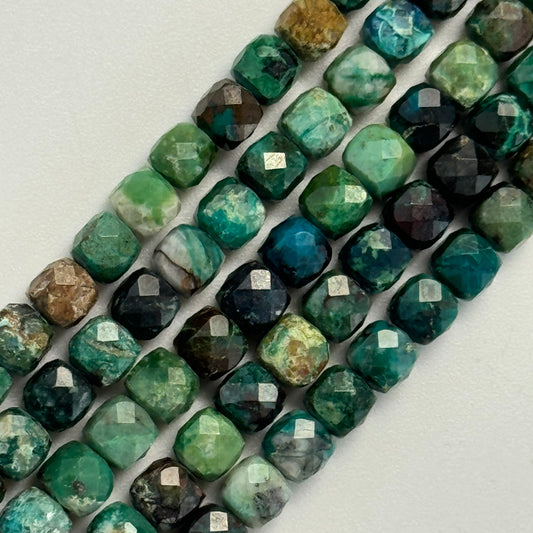 Chrysocolla Beads - Faceted Square
