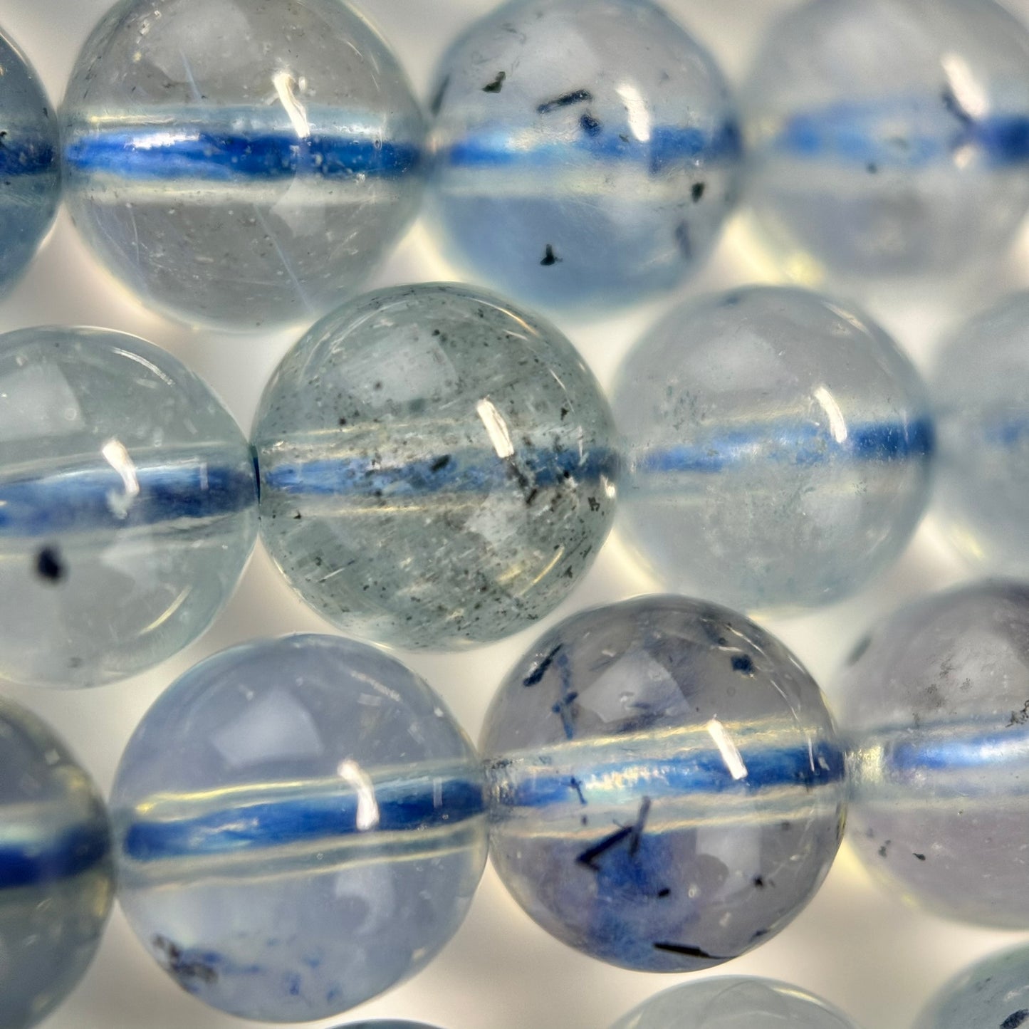 Aquamarine Polished Round Gemstone Beads (6mm) - AAA Quality image 7