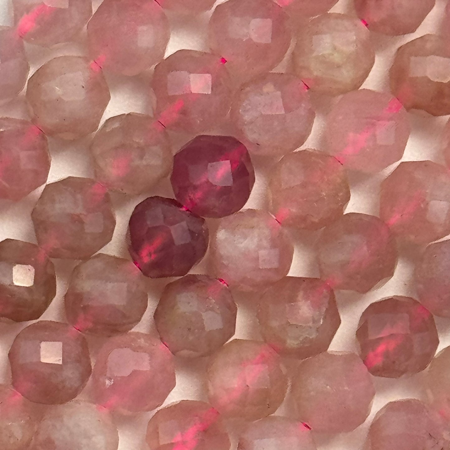 Madagascar Rose Quartz Faceted Round Beads image 1