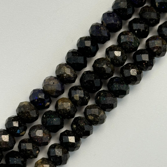Black Opal Faceted Rondelle Beads image 0