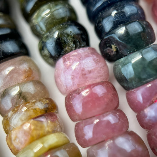 Tourmaline Rondelle Polished Beads