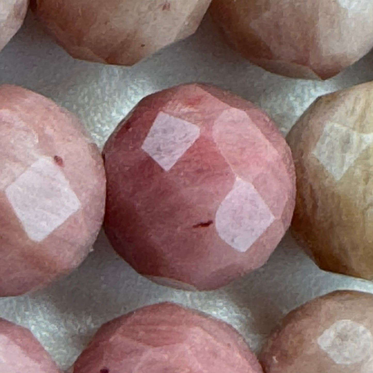 Rhodonite Faceted Round Beads (A Quality) image 7