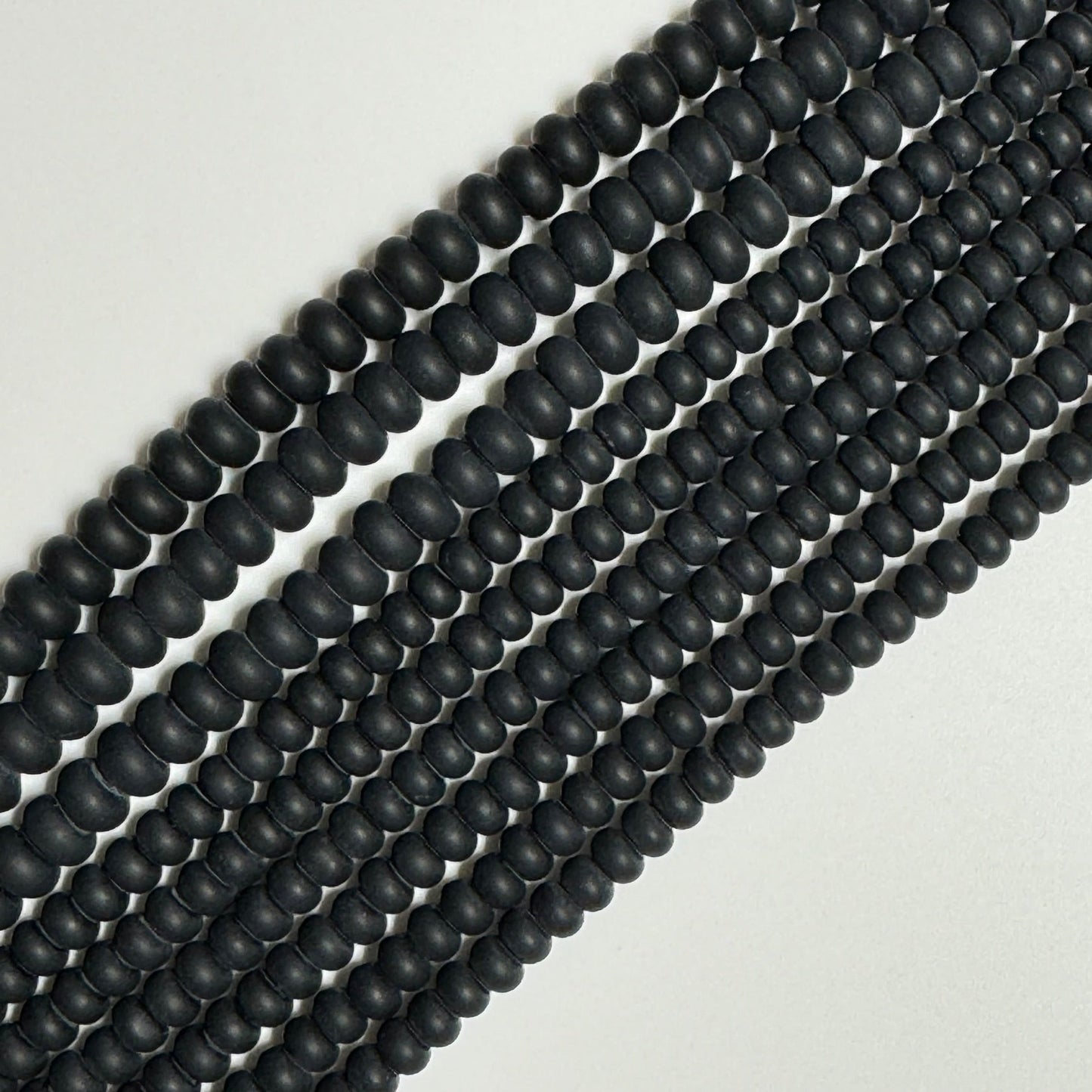 Black Onyx Frosted Rondelle Beads image 5