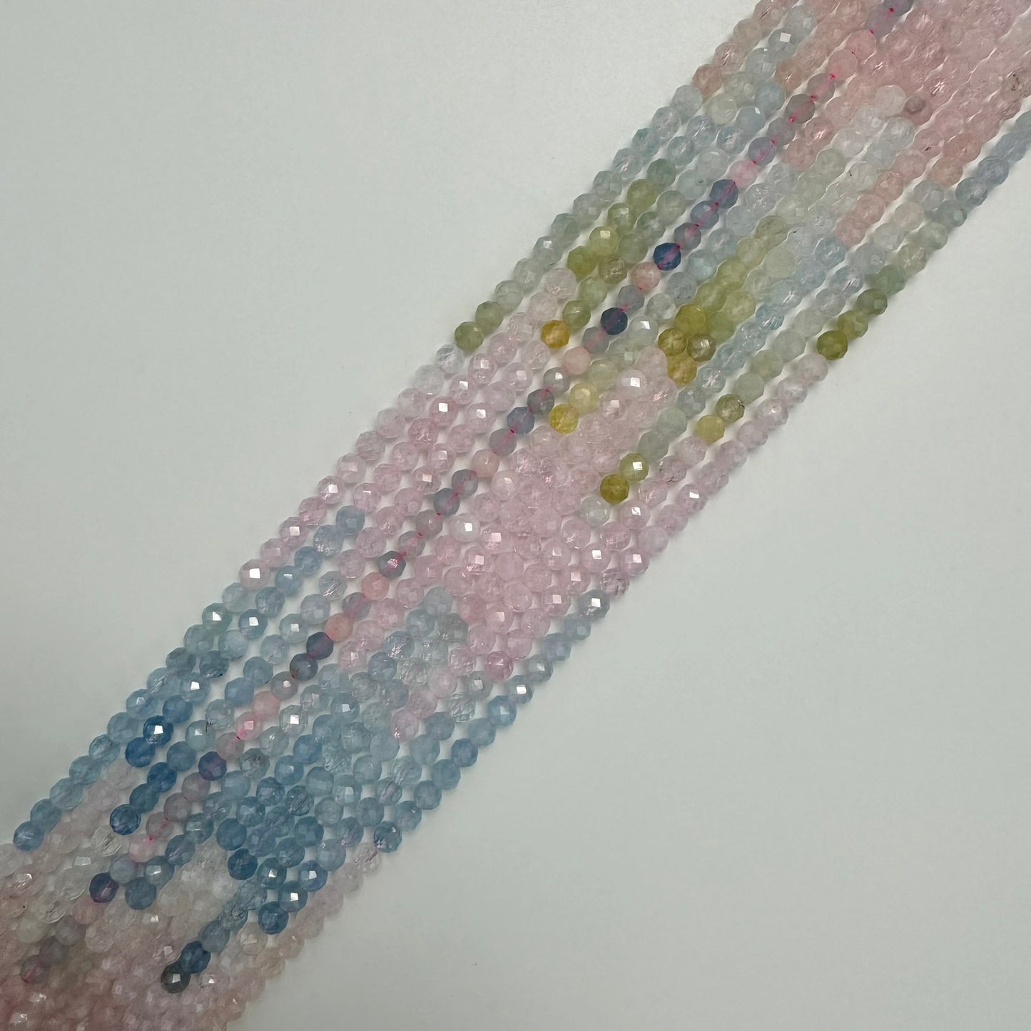 Morganite Aquamarine Faceted Round Beads - AAA Quality image 6