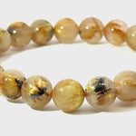 Bracelet: Golden Rutilated With Hemitite Bracelet