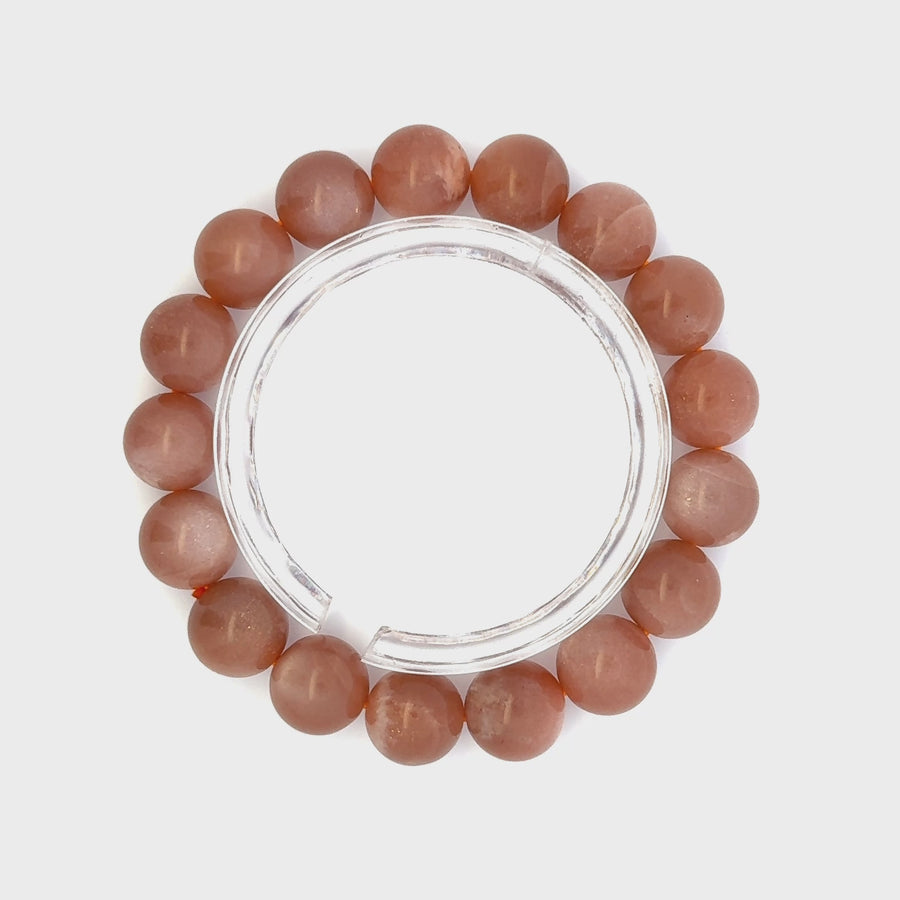 Peach Moonstone/Sunstone Bracelet – Glow of Serenity in Every Wear