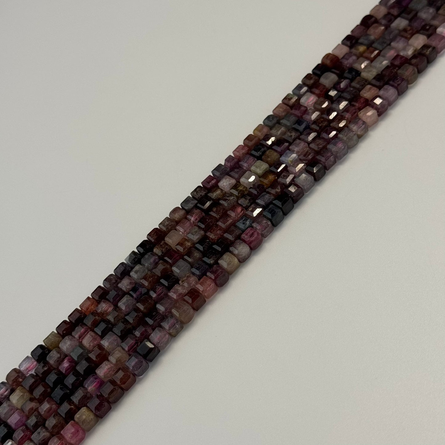 Red Spinel Faceted Square Beads