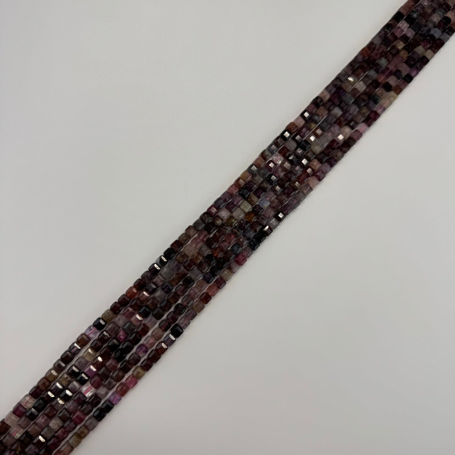 Red Spinel Faceted Square Beads