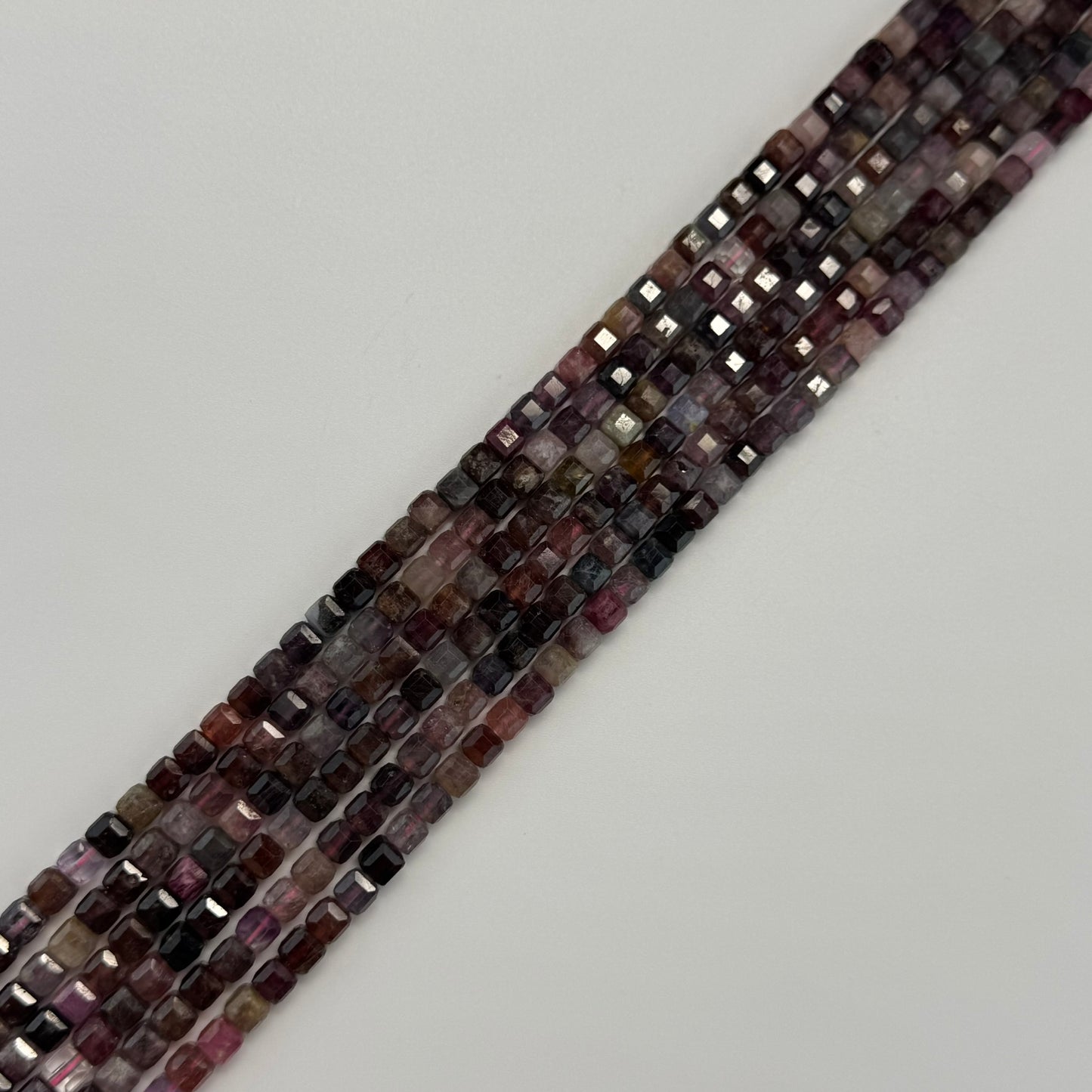 Red Spinel Faceted Square Beads