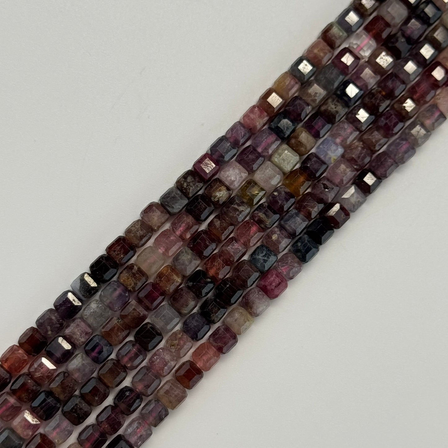 Red Spinel Faceted Square Beads