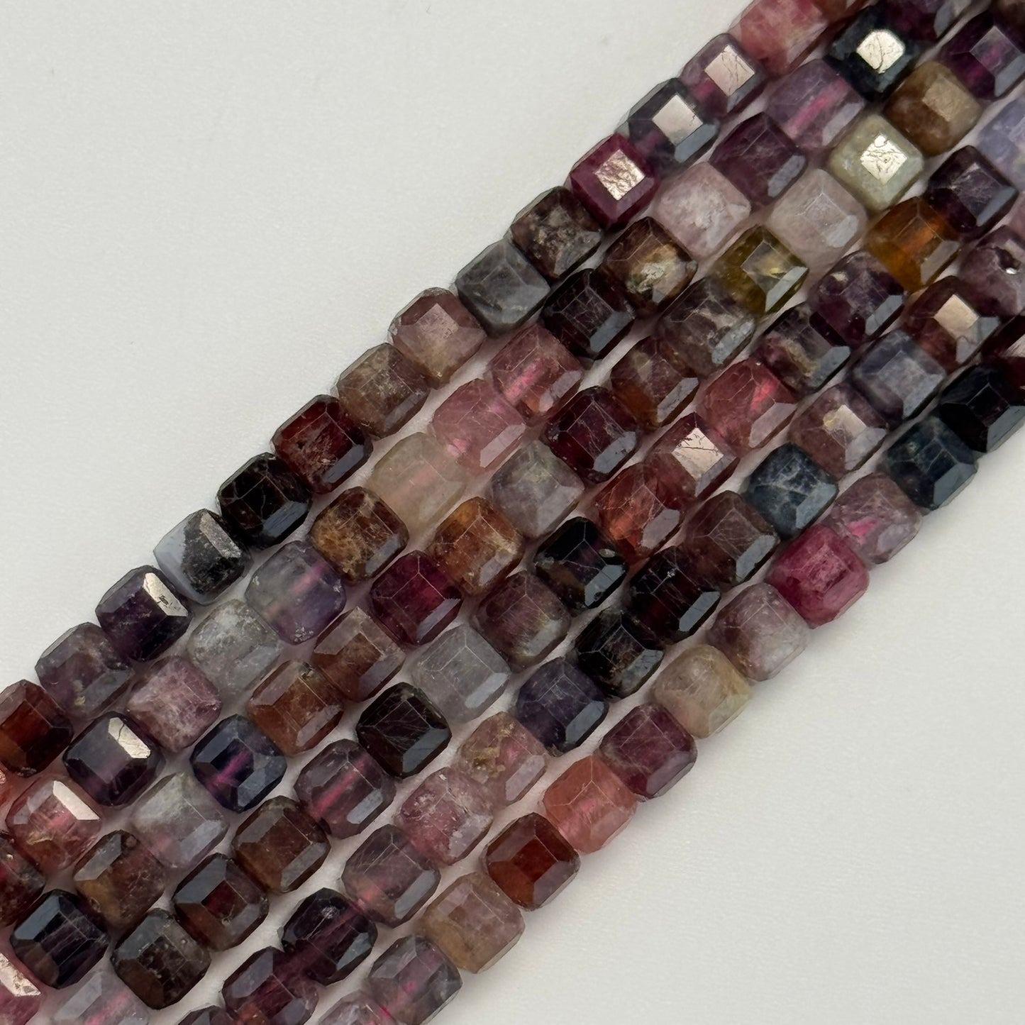 Red Spinel Faceted Square Beads