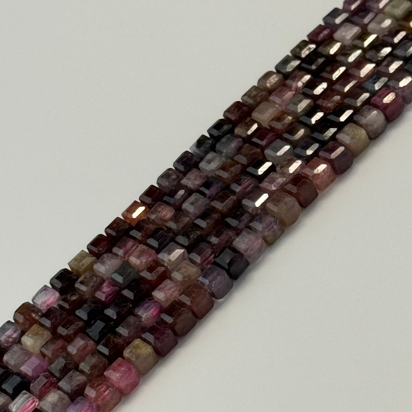 Red Spinel Faceted Square Beads