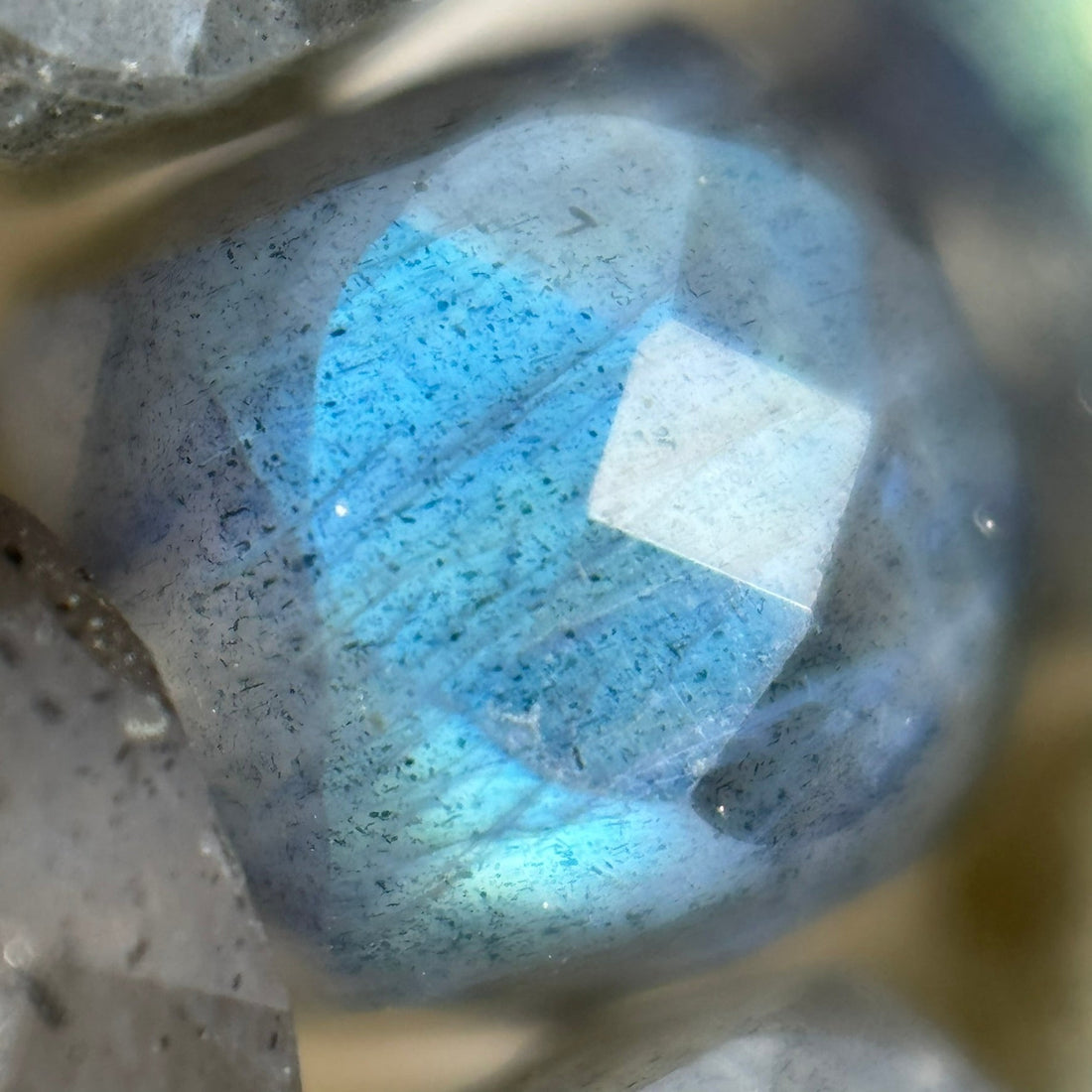 Labradorite AA Square Faceted Polished Beads (6-8 mm) image 9