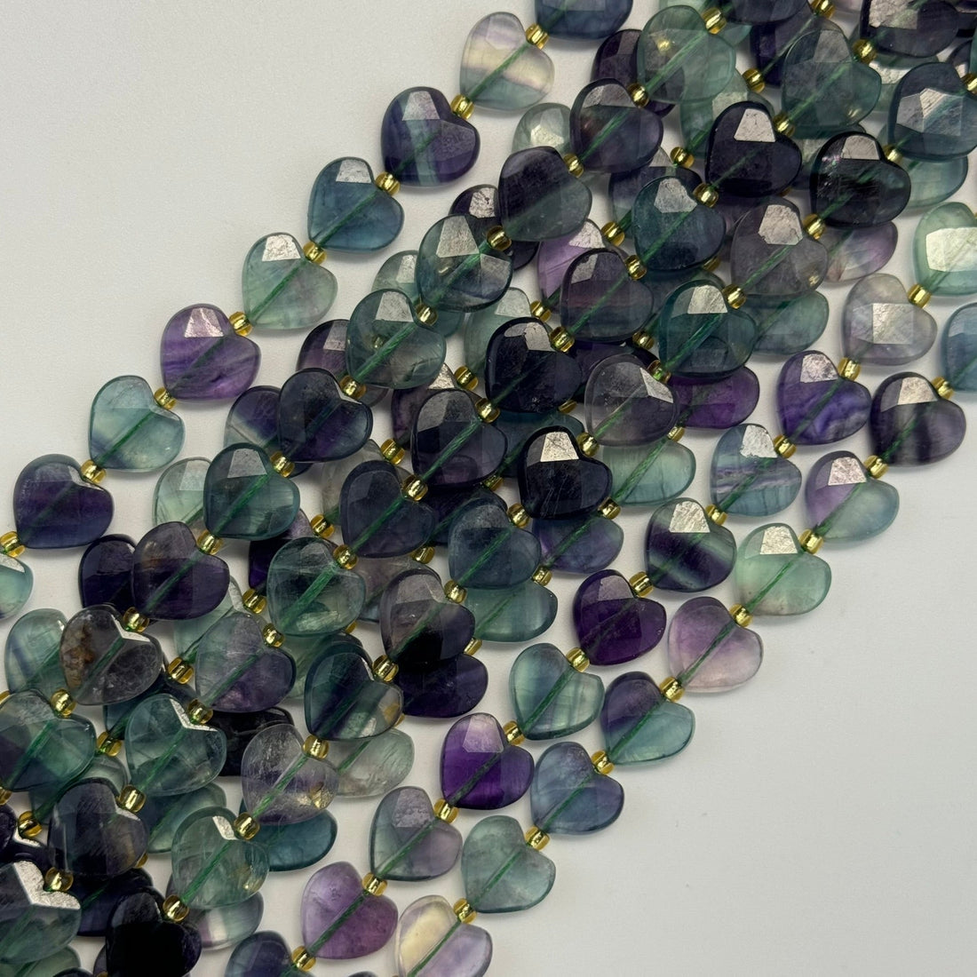 Fluorite Faceted Heart Shape Beads image 3