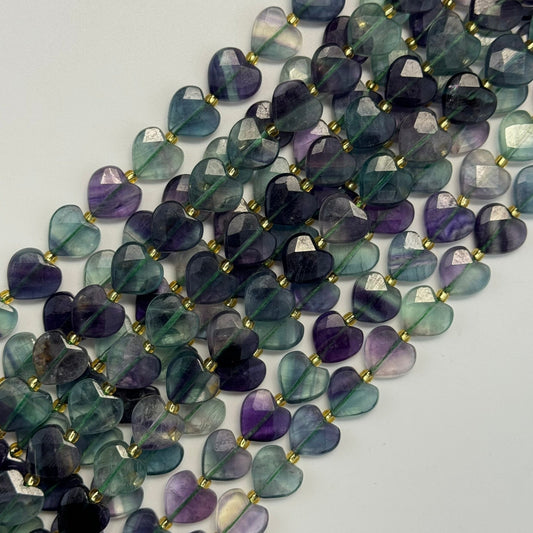Fluorite Faceted Heart Shape Beads image 3