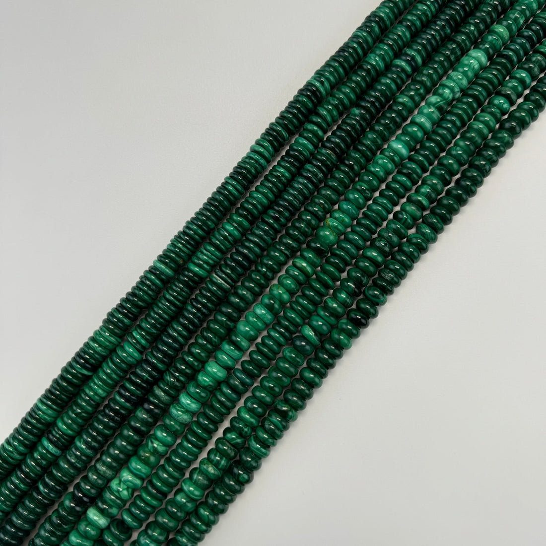 Malachite Rondelle Polished Beads image 7
