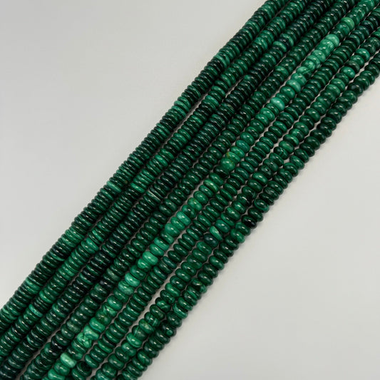 Malachite Rondelle Polished Beads image 7