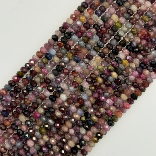 Spinel Gemstone in Beads Rondelle Shape and Faceted Finish