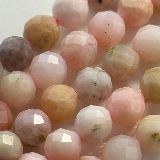 Natural opal faceted round gemstone beads used in jewelry making