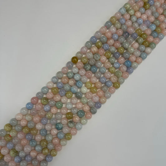 Morganite Aquamarine Polished Round Beads image 6