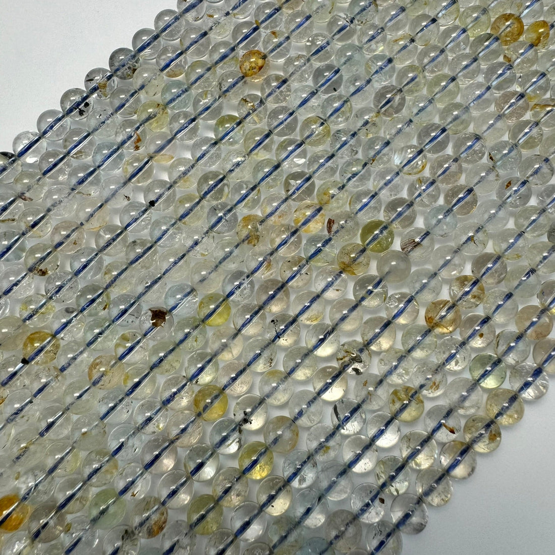 Natural polished topaz round gemstone beads with a smooth finish for elegant jewelry making