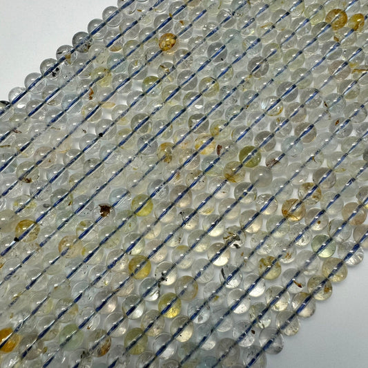 Natural polished topaz round gemstone beads with a smooth finish for elegant jewelry making